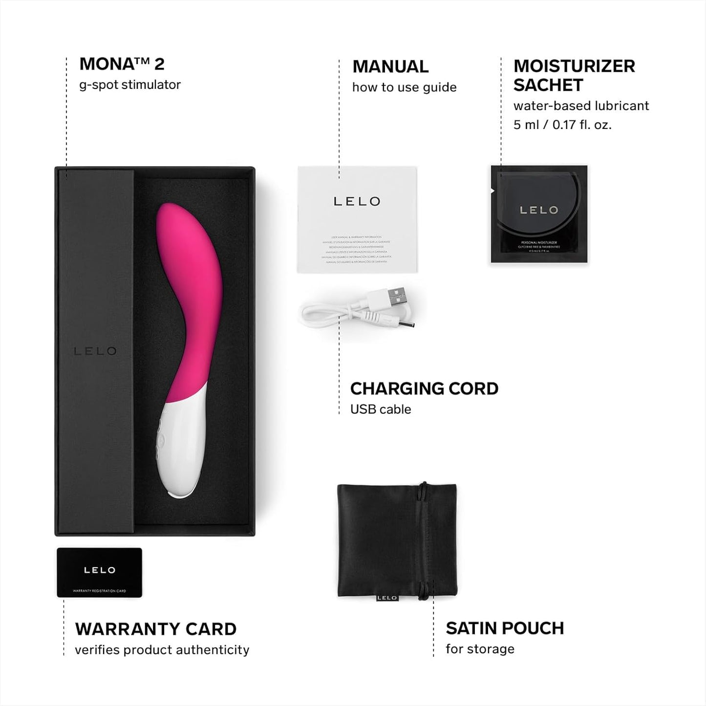ELO Mona 2 G Spot Vibrator for Women, G Spot Toy for Discrete Pleasure, Curved Vibrator Sex Toy for G Spot