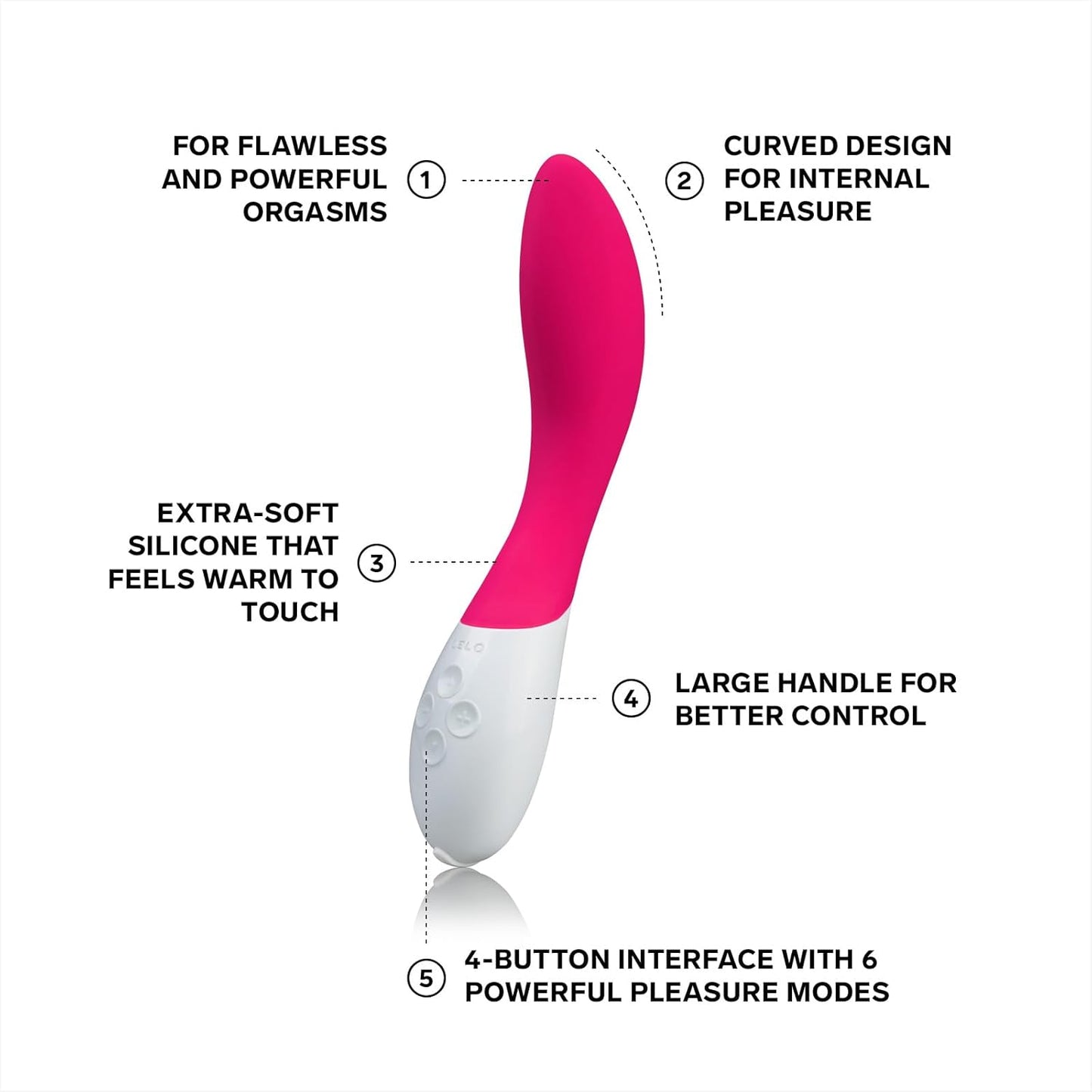 ELO Mona 2 G Spot Vibrator for Women, G Spot Toy for Discrete Pleasure, Curved Vibrator Sex Toy for G Spot