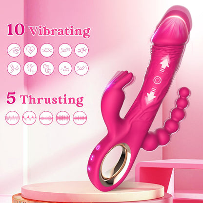 Thrusting Rabbit Vibrator for Blended Full-Body Pleasure