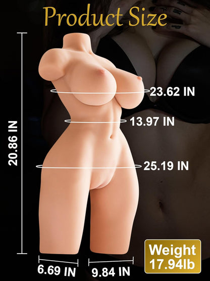 Realistic Sex Doll Torso for Men - Auslove 3 in 1 Female Sex Dolls with Big Boobs Vagina