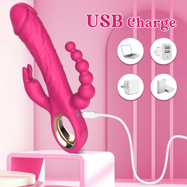 Thrusting Rabbit Vibrator for Blended Full-Body Pleasure