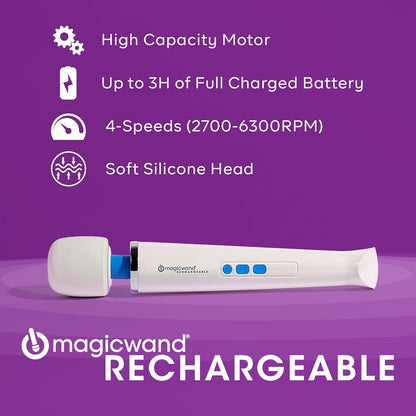 Magic Wand Massager Rechargeable HV-270 – Cordless Multi-Function Variable-Speed Neck Massager with Soft Silicone Head - Personal Massagers for Women