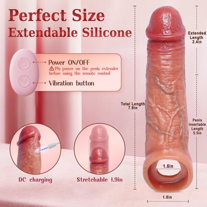 Penis Sleeve Cock Sleeve Vibrator - FYSHAVO 4IN1 Realistic Adult Male Sex Toys for Men