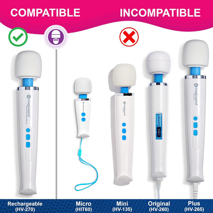 Magic Wand Massager Rechargeable HV-270 – Cordless Multi-Function Variable-Speed Neck Massager with Soft Silicone Head - Personal Massagers for Women