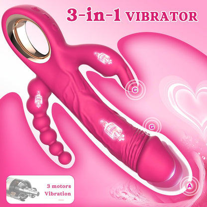 Thrusting Rabbit Vibrator for Blended Full-Body Pleasure